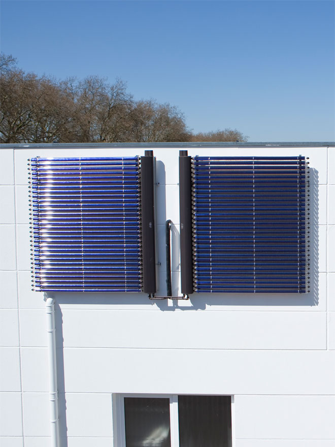 Solaranlagen an einer Gebäudewand